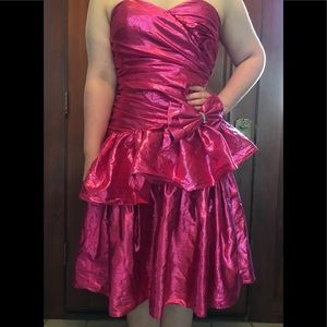 hot pink 80s dress